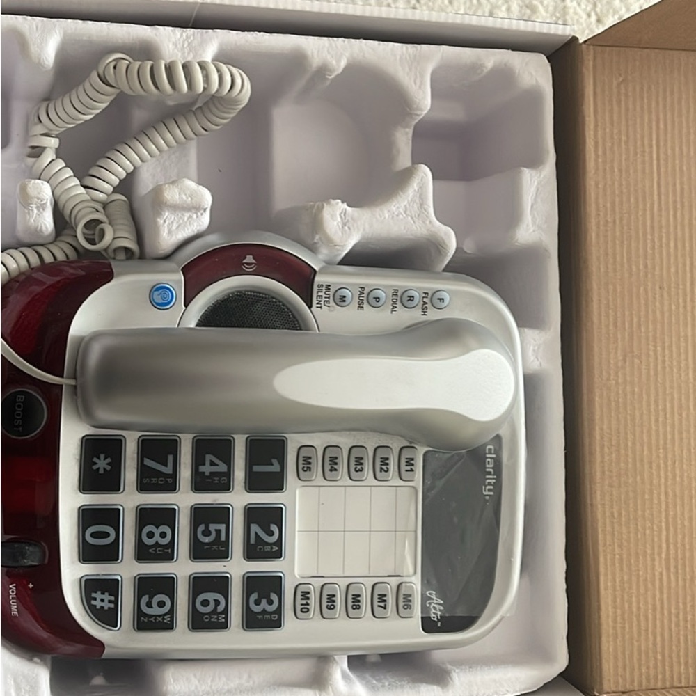 Clarity Amplified Corded Phone in White and Red